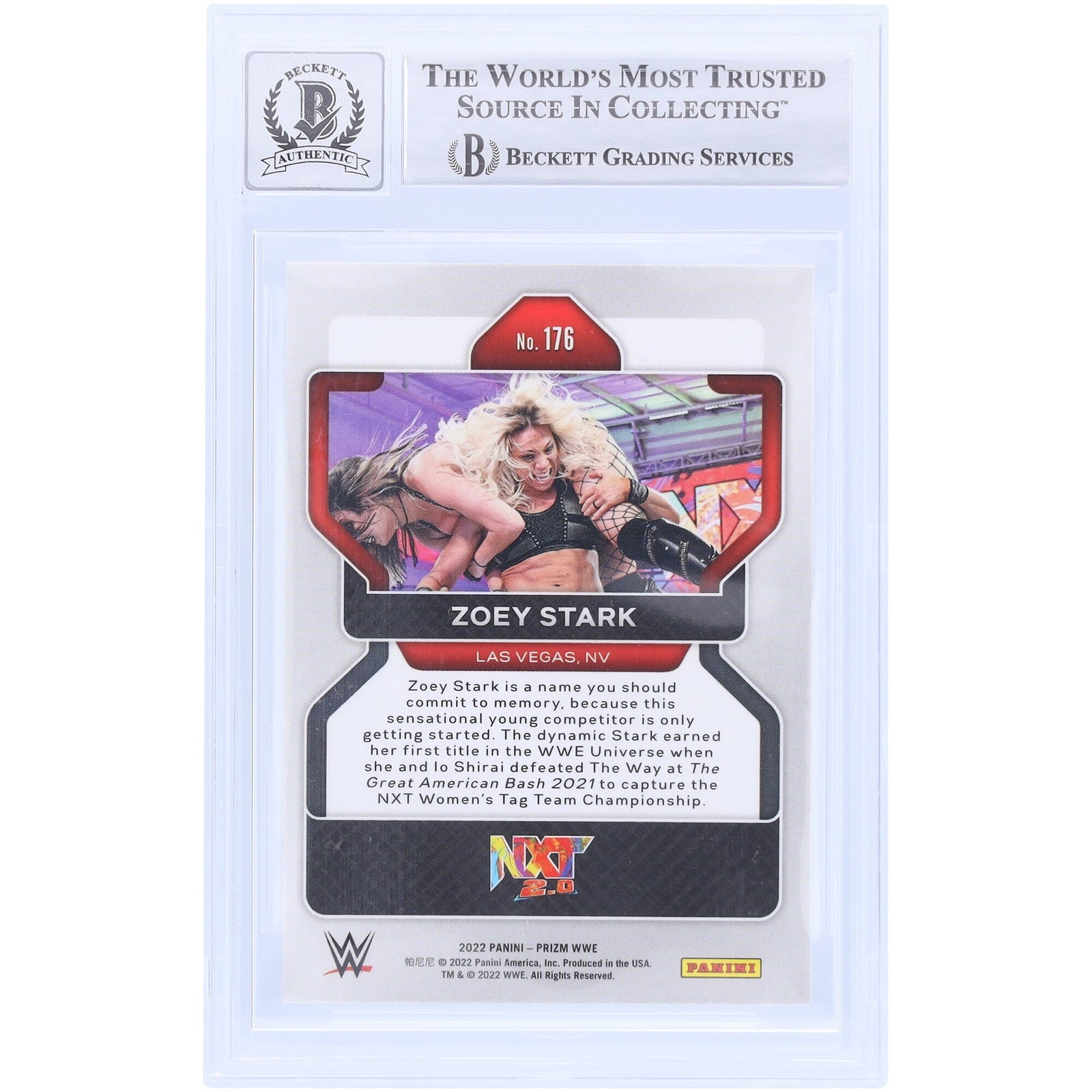 Zoey Stark WWE Autographed 2022 Panini Prizm 176 Beckett Fanatics Witnessed Authenticated 10 Card - The Ballers Bank
