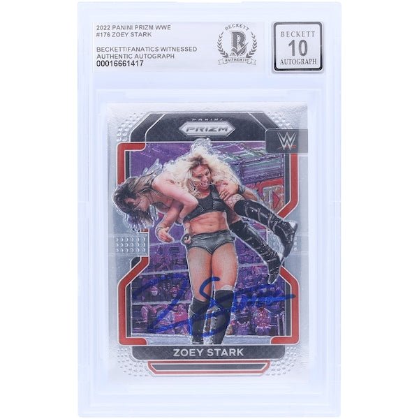 Zoey Stark WWE Autographed 2022 Panini Prizm 176 Beckett Fanatics Witnessed Authenticated 10 Card - The Ballers Bank
