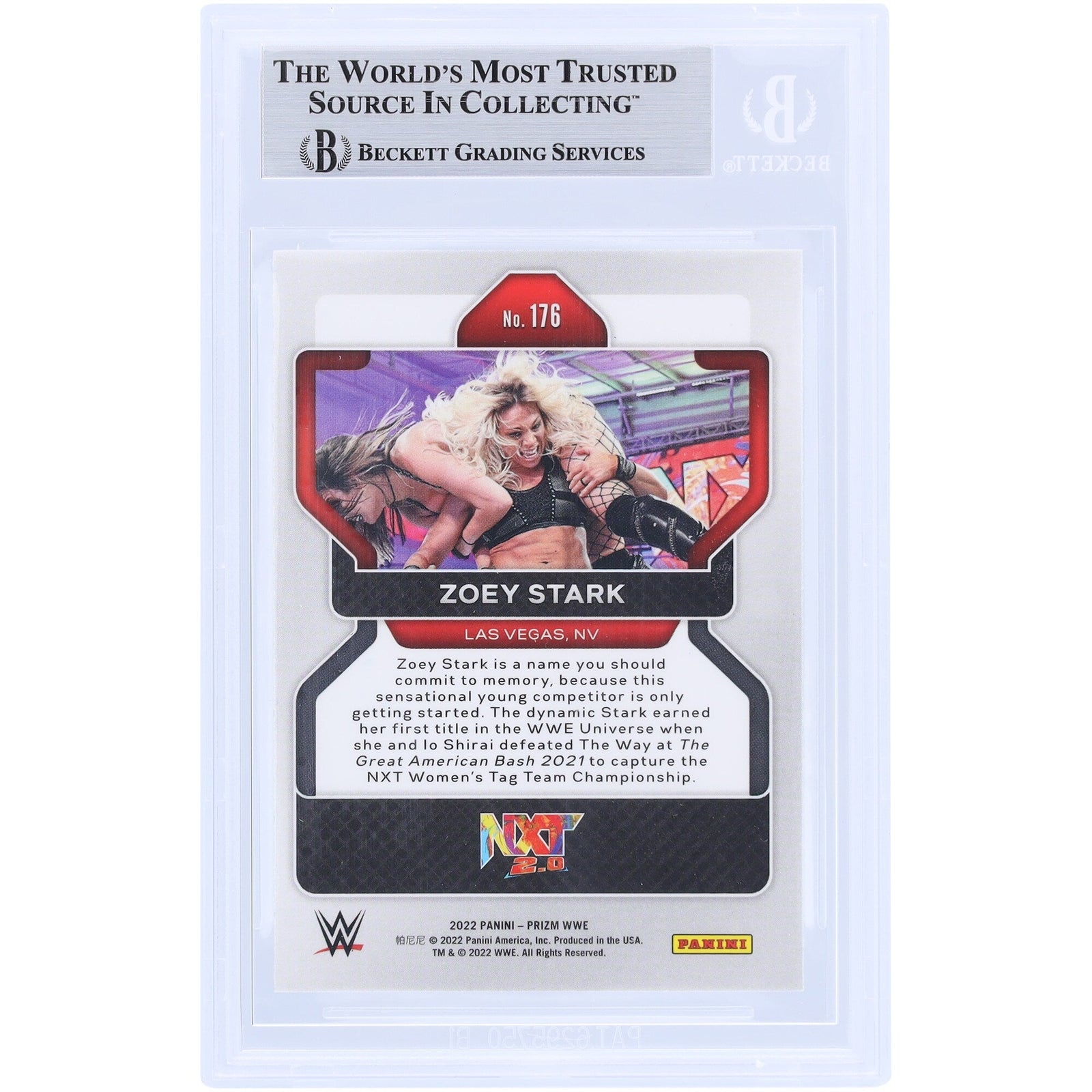 Zoey Stark WWE Autographed 2022 Panini Prizm 176 Beckett Fanatics Witnessed Authenticated Card - The Ballers Bank