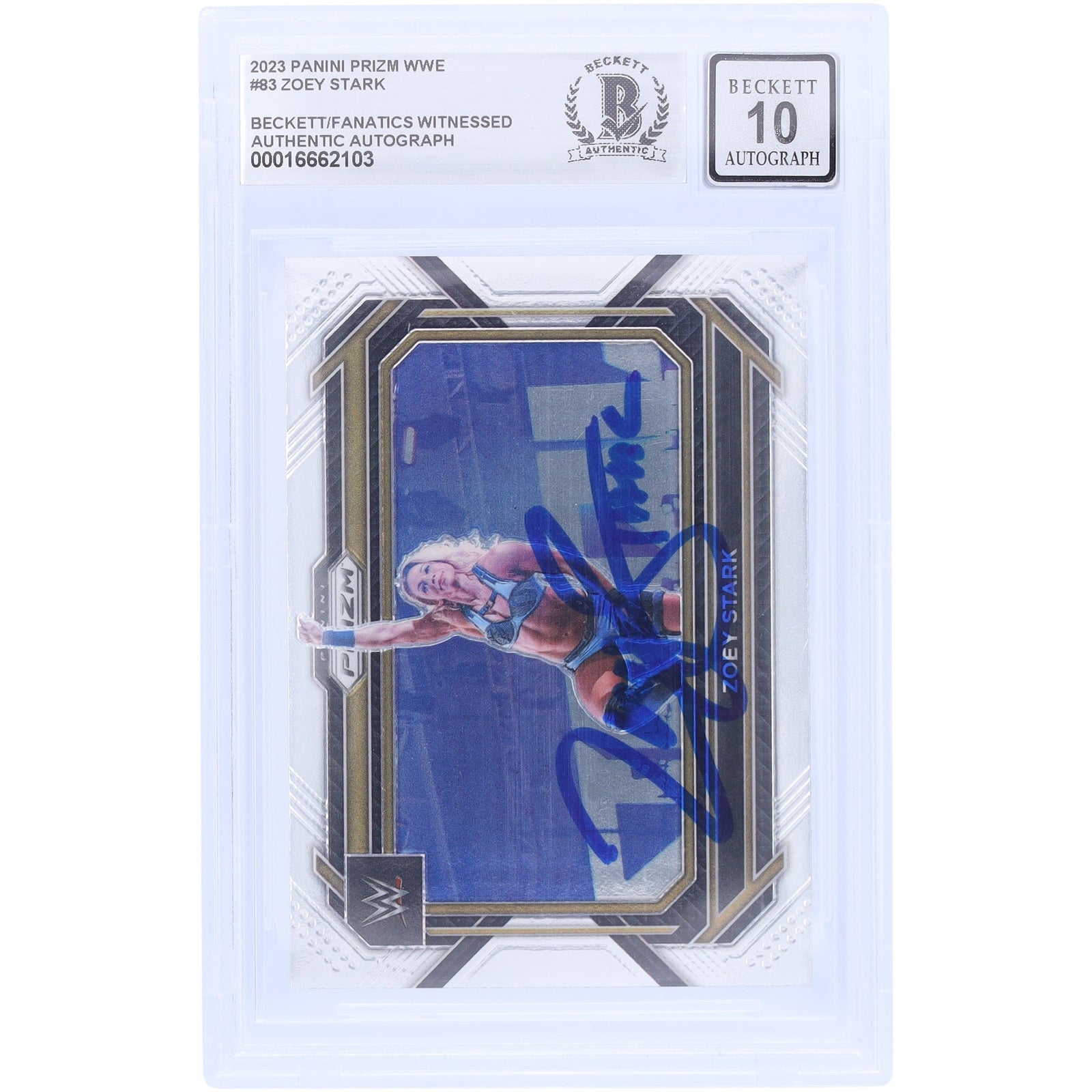 Zoey Stark WWE Autographed 2023 Panini Prizm 83 Beckett Fanatics Witnessed Authenticated 10 Card - The Ballers Bank