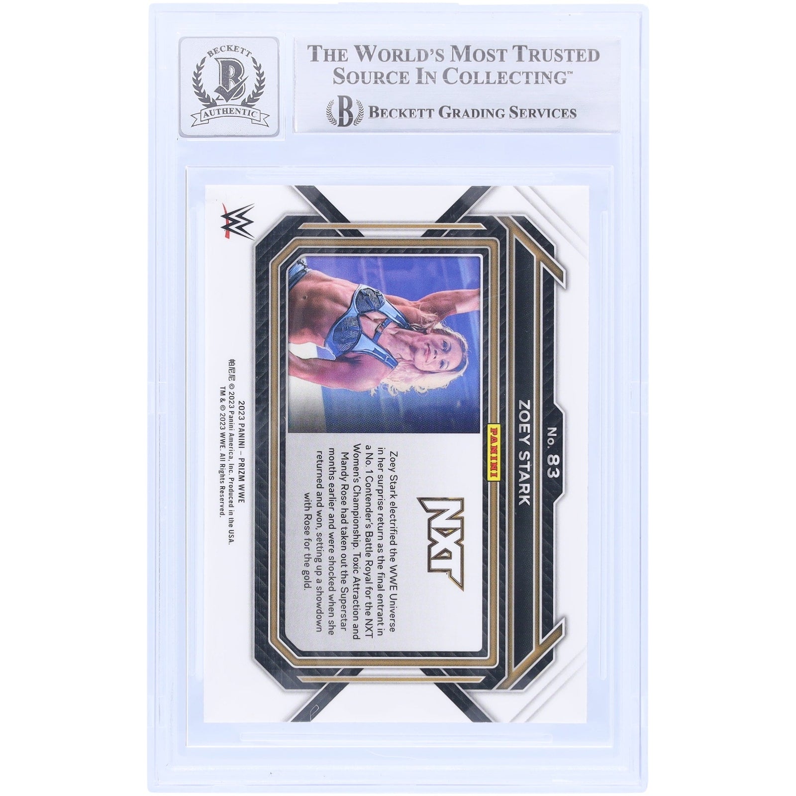 Zoey Stark WWE Autographed 2023 Panini Prizm 83 Beckett Fanatics Witnessed Authenticated 10 Card - The Ballers Bank