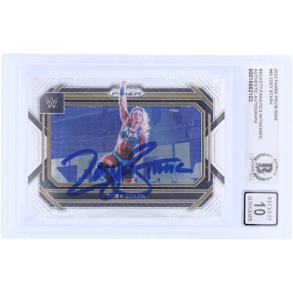 Zoey Stark WWE Autographed 2023 Panini Prizm 83 Beckett Fanatics Witnessed Authenticated 10 Card - The Ballers Bank