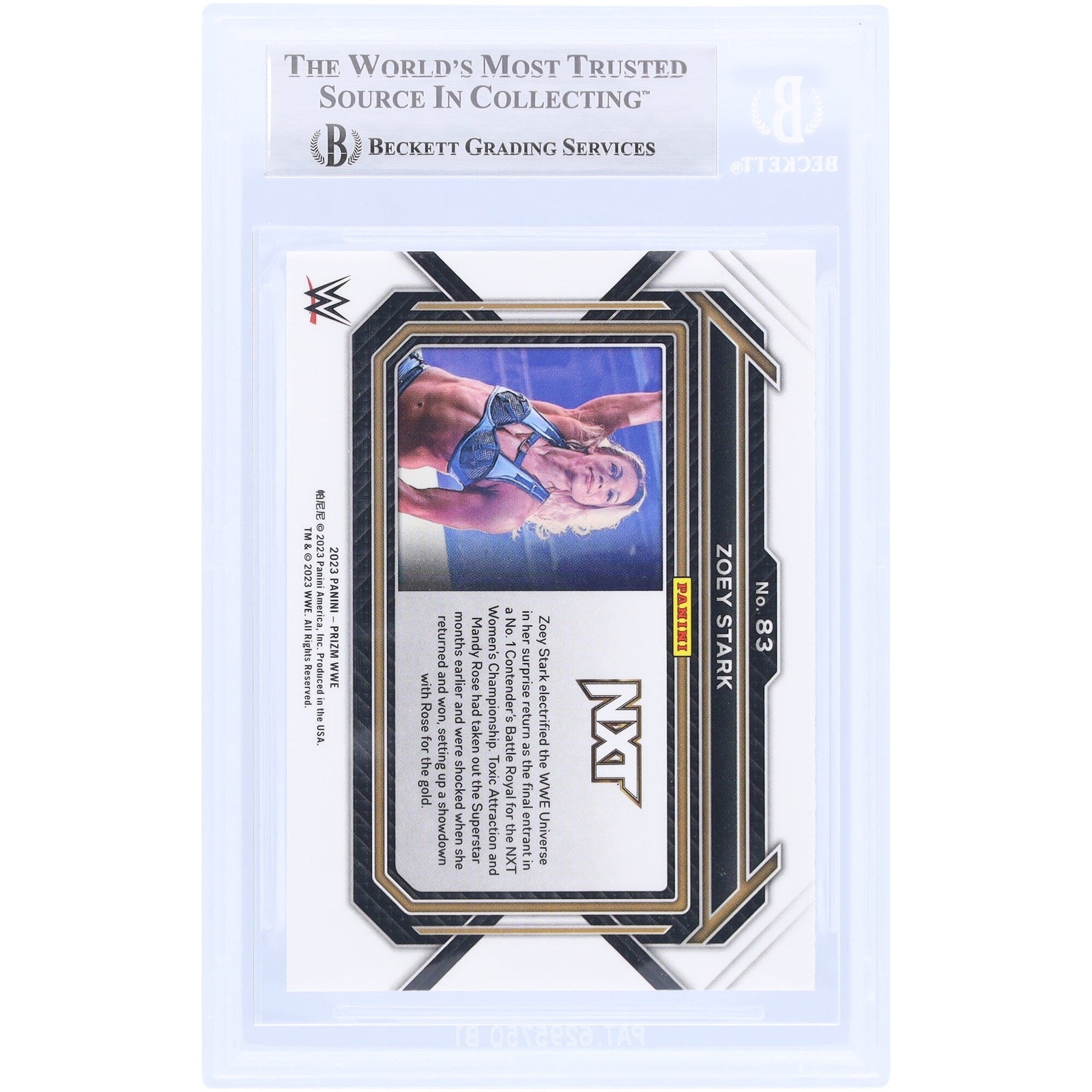 Zoey Stark WWE Autographed 2023 Panini Prizm 83 Beckett Fanatics Witnessed Authenticated Card - The Ballers Bank
