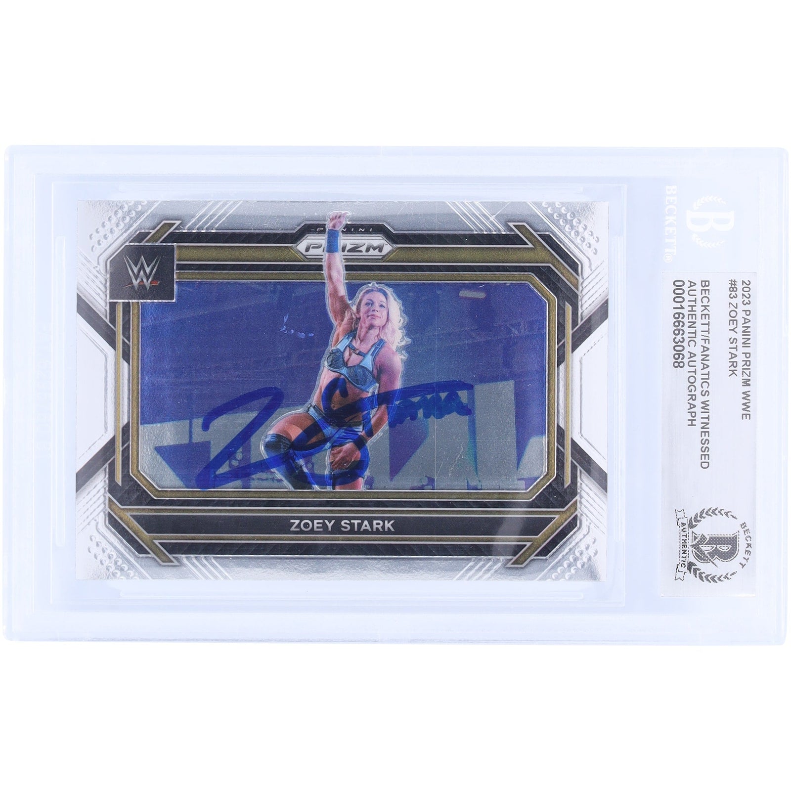 Zoey Stark WWE Autographed 2023 Panini Prizm 83 Beckett Fanatics Witnessed Authenticated Card - The Ballers Bank